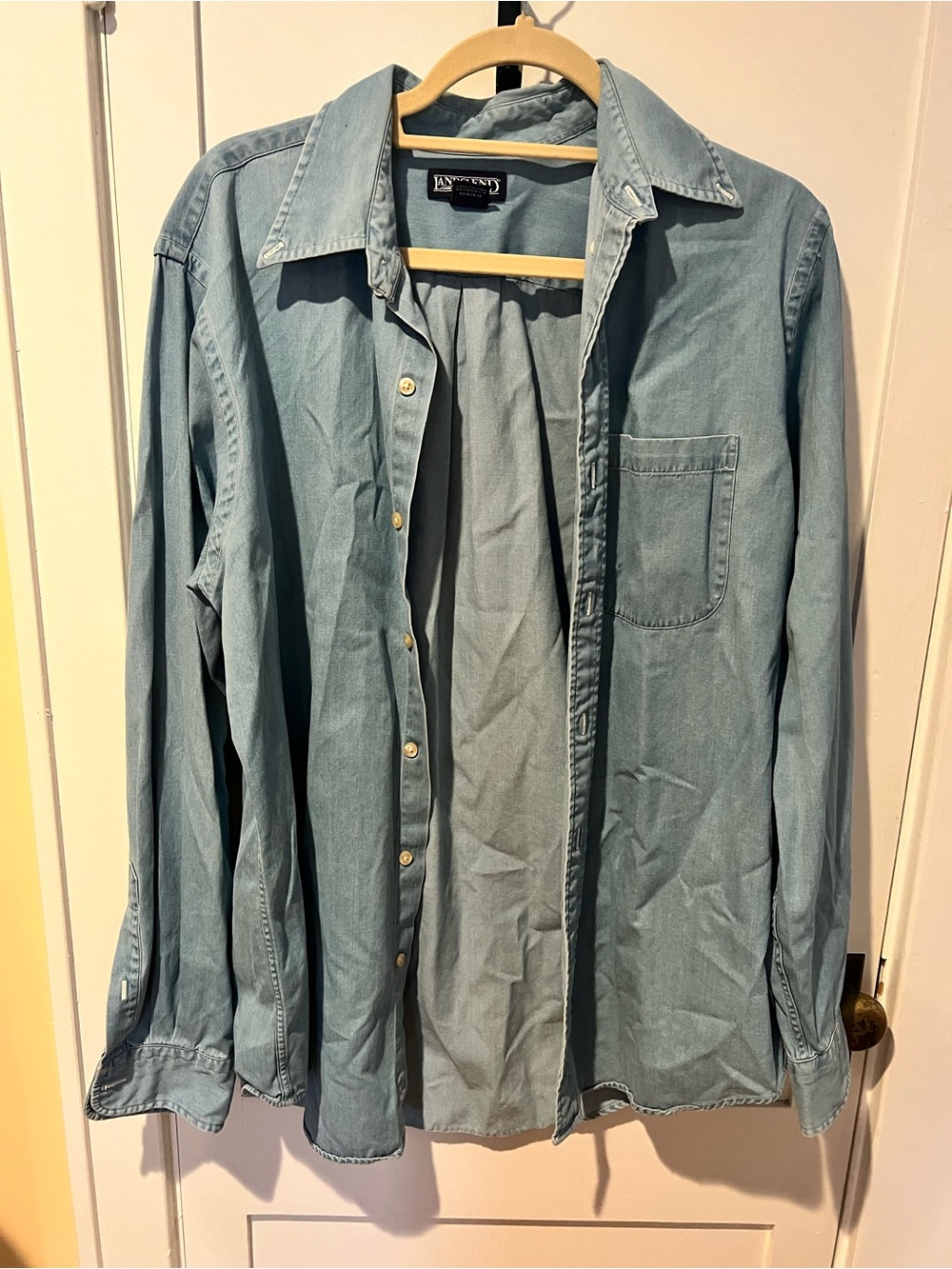 Lands' End Pale Blue Cotton Button-Up Shirt
